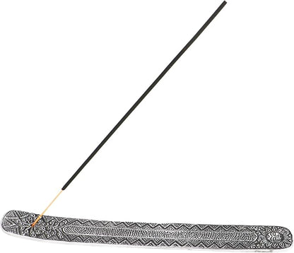 Hosley Antique Silver Aluminium Incense Holders. Set of 1, Each 9.5-Inch-Long Holder, Rich Antique Silver Finish Adding Rustic Charm to Any Room, Perfect for Home Ambiance and Décor