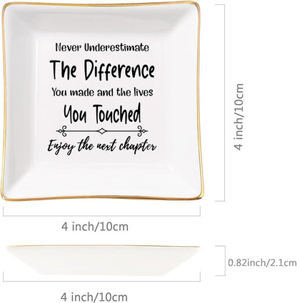 Retirement Gifts for Women Coworker Leaving Gifts Going Away Gift Retirement Gift Jewelry Dish for Friends Retired Teachers Nurses Doctor Boss Goodbye Farewell Gifts for Coworkers New Job