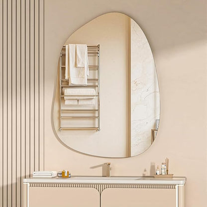 Hasipu Irregular Wall Mirror - 40"x30" Asymmetrical Frameless Mirror, Modern Decorative Mirrors for Living Room, Entryway, Hallway, Bathroom, Bedroom,Wall Mounted Home Decor