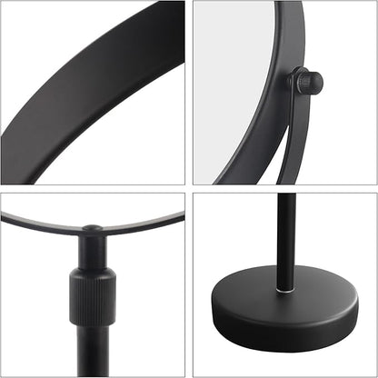 Nicesail Higher Taller Tabletop Makeup Mirror of 8 Inch, 5X Magnified Makeup Mirror Countertop Standing, Height Adjustable, Double Sided Mirror in Matte Black (8 Inch, 5X)…