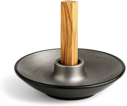 Authentic Peruvian Pottery Palo Santo Stick Holder | Handmade Ceramic Smudge Bowl | Incense and Sage Holder | Unique Decor for Spiritual and Aromatherapy Practices (Silver Serenity)