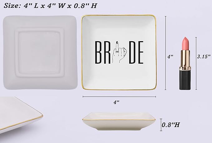 NZY Funny Engagement Gift for Bride,Newly Engaged Gift for Woman,Future Mrs,Bride to Be-Bridal Shower Gifts-Bachelorette Party Present for Women-Wedding-Ceramic Jewelry Tray Trinket Holder Ring Dish