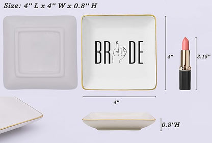 NZY Funny Engagement Gift for Bride,Newly Engaged Gift for Woman,Future Mrs,Bride to Be-Bridal Shower Gifts-Bachelorette Party Present for Women-Wedding-Ceramic Jewelry Tray Trinket Holder Ring Dish