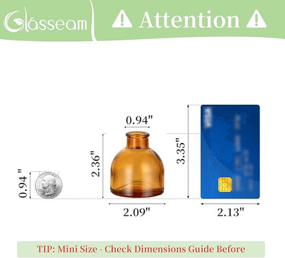 Glass Bud Vases in Bulk: Glasseam Brown Mini Flower Vases for Centerpieces Set of 40 Modern Decor Small Vase for Flowers Cute Decorative Wedding Table Centerpice for Dining Room Decoration