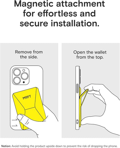 MOFT Magnetic Wallet Stand Compatible with iPhone 17/16/15/14/13/12 Series, Angle Adjustment & Magsafe Compatible MOVAS Phone Stand,Neon