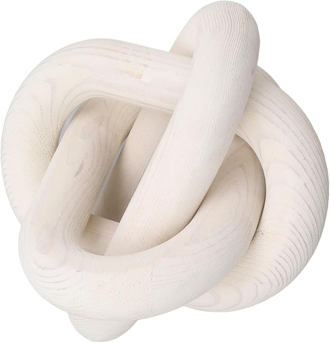 FILFEEL Decorative Wood Chain Link for Home & Coffee Shop - Rustic for Living Room and Bedroom (White)
