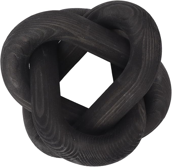 Pongnas Decorative Wood Chain Links for Home Dcor - Rustic Links for Living Room, Coffee Shop & More in Elegant (Black)