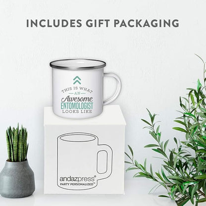 Andaz Press 11oz. Stainless Steel Campfire Coffee Mug Gift, This is What an Awesome Entomologist Looks Like, 1-Pack, Birthday Gift Ideas Coworker Him Her, Includes Gift Box