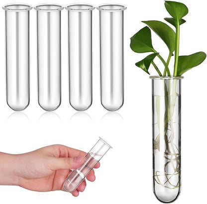 Housoutil Glass Test Tubes for Plants, 5PCS Glass Propagation Tubes for Plants, Test Pipe Vase for Scientific Experiments, Party Office and Home Decorations, Flowers Desktop Propagation