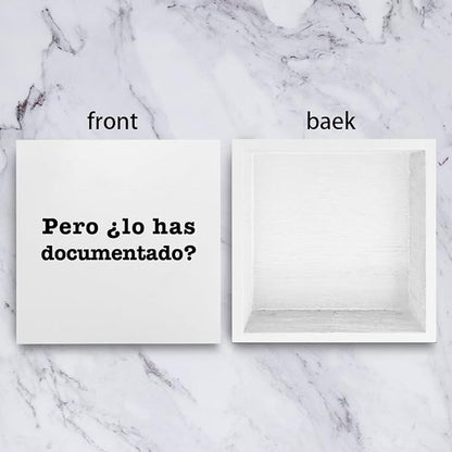 mmiishe Spanish But Did You Document It Wooden Box Sign The Office Gifts Boss Day Gifts for Him Funny Office Boss Gifts for Women Coworkers Decorations for Home Office Desk 5 x 5 Inches
