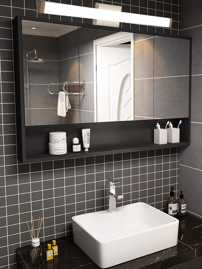 Bathroom Vanity Light Brushed Nickel Square LED 24 inch 14W 4000K Natural White Light Wall Bar Lighting Fixtures Over Mirror (Brushed Nickel, 33.5in Dimmable)