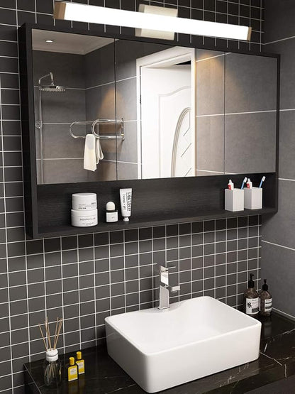 Bathroom Vanity Light Brushed Nickel Square LED 24 inch 14W 4000K Natural White Light Wall Bar Lighting Fixtures Over Mirror (Brushed Nickel, 33.5in Dimmable)