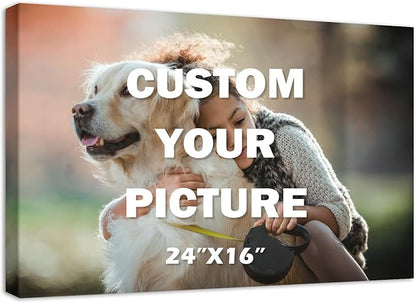 YYYYHPP Canvas Prints with Your Photos, Personalized Photo to Canvas Wall Art,Canvas Printing for Wedding, Family, Baby, Pets, Home Office Decor, Wrapped Frame 24"x16"