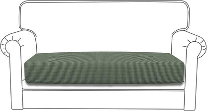 Easy-Going Stretch Loveseat Cushion Cover Sofa Cushion Furniture Protector Sofa Seat Sofa Slipcover Sofa Cover Soft Flexibility with Elastic Bottom(Loveseat Cushion, Greyish Green)