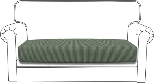 Easy-Going Stretch Loveseat Cushion Cover Sofa Cushion Furniture Protector Sofa Seat Sofa Slipcover Sofa Cover Soft Flexibility with Elastic Bottom(Loveseat Cushion, Greyish Green)