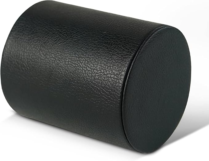 PU Leather Pencil Pen Holder Cup Stand,Desk Accessories Holder,Makeup Brush Storage Organizer,Desktop Stationery Organizer for Office School Home Supplies (Black)