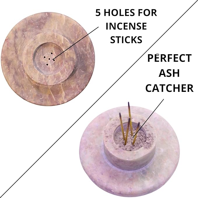 Carry Me Marble Soapstone Incense Stick Holder | Candle Burner | Tea Light Holder - Perfect Handmade Elephant Carving for Gifting. Decorative Home and Office Decor.(3 x 3 x 11 Inches)