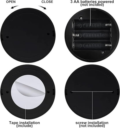 Tuanse 12 Pcs Battery Operated Spotlights Indoor LED Spot Display Lights Battery Powered Uplights 13 Colors Dimmable Mini Accent Lighting for Art Pictures Painting Closet(Black)