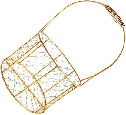 Round Iron Wire Basket with Handle Versatile Storage for Wedding Decorations Home Organization and Party Favors Housewarmings and Special Occasions