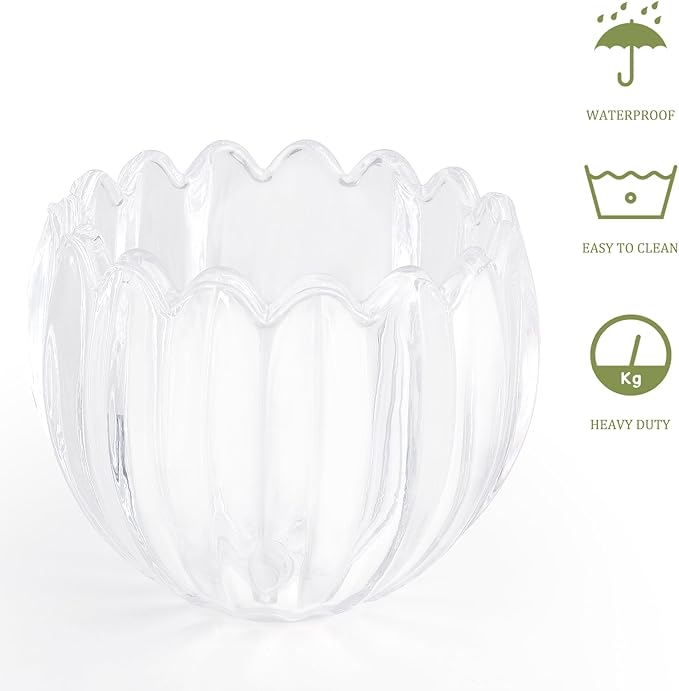 Tulip Lamp Shades Replacement, 5" Dia. * 4.25" H Clear Glass Sconce Shade Heavy and Thick for Wall Sconces Pendant Lights Ceiling Lights Chandelier,1 Pack
