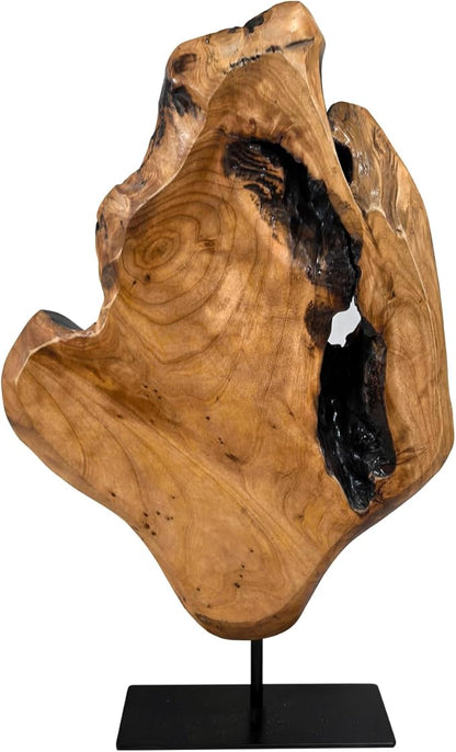 WELLAND Irregular Cedar Wood Sculpture 8.75" W x 1.75" D x 17.75" H Natural Edge Tabletop Statues, Handmade Ornaments, Décor for Living Room, Home Office, Bedroom,