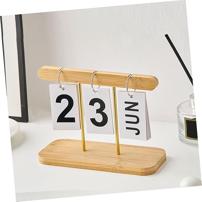 Generic Simple Perpetual Desk Calendar with Movable Blocks for Office Home and Classroom Decoration Reusable Nordic Style Table Ornament for Living and Teacher Desk