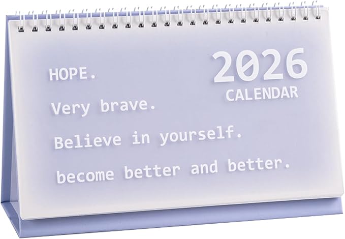 2026 Mini Desk Calendar Monthly Standing Desktop Calendar 8.3" x 5.2" - Purple (Oct. 2025 to Dec. 2026)
