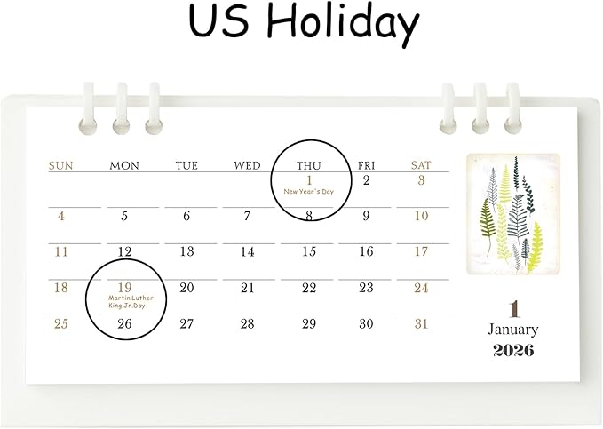 2026 Mini Desk Calendar New Year Standing Memo Notes Calendar 6.9" x 3.7" - White (Oct. 2025 to Dec. 2026)