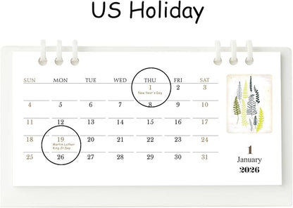 2026 Mini Desk Calendar New Year Standing Memo Notes Calendar 6.9" x 3.7" - White (Oct. 2025 to Dec. 2026)
