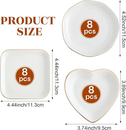 Shappy 12 Pcs Ceramic Jewelry Tray 4.5 in Ring Dish Bulk Decorative Trinket Dish for Bridal Shower Weddings Birthdays Gifts