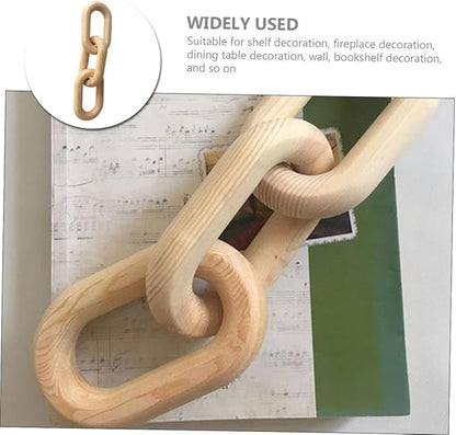 STOBOK Minimalist Decor Wooden Chain Link Decor Wood Knot Decoration Home Wall Decorations
