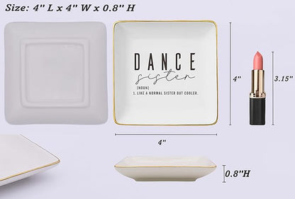 NZY Dancer Sister Gifts for Women-Dance Competition Gifts for Sister-Birthday Friendship Appreciation Christmas Gifts for Sis-Ballet Dance Member Present-Jewelry Tray Trinket Holder Ring Dish