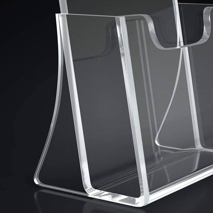 HIIMIEI Brochure Holder 8.5 x 5.5 inches, Acrylic Flyer Holder with 6 Pack, Plastic Stands for Displaying Magazines, Pamphlets, Literature, Brochures, Booklets, Menu