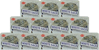 White Sage Incense Cones and Cone Incense Burner Bundle Insence Insense Hem Incense