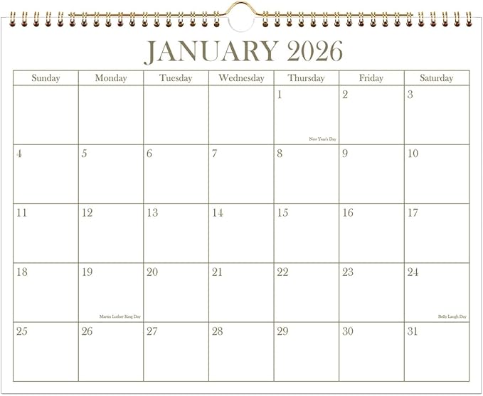 2026 Calendar - 2026-2027 Wall Calendar from January 2026 - June 2027, 18 Months Calendar with Premium Paper, Twin-Wire Binding & Hanging Hook, 8.5" x 11", Golden