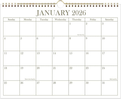 2026 Calendar - 2026-2027 Wall Calendar from January 2026 - June 2027, 18 Months Calendar with Premium Paper, Twin-Wire Binding & Hanging Hook, 8.5" x 11", Golden