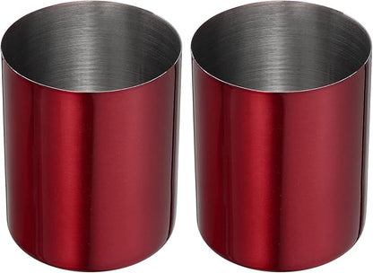 PATIKIL Pencil Holder, 2 Pack Pen Holder for Desk Stainless Steel Pencil Holders Cup Organizer Makeup Brush Holder for Desk Accessories, Red