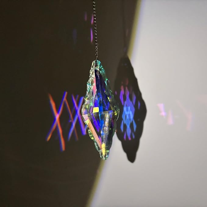4PCS Crystal Sun Catchers Prisms for Windows Hanging Crystal Prisms Rainbow Maker Window Garden Fantasy Aesthetic Home Decor -AB Color Prism Suncatcher