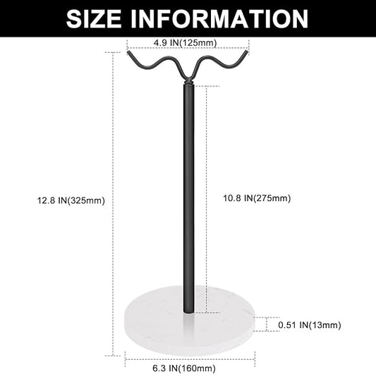 Double Hooks Standing Banana Holder, Banana Hanger Tree Stand Hook for Kitchen Countertop, Sturdy and Balanced Fruit Shelves with Storage on Both Sides.(Black)