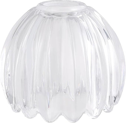 Tulip Lamp Shades Replacement, 5" Dia. * 4.25" H Clear Glass Sconce Shade Heavy and Thick for Wall Sconces Pendant Lights Ceiling Lights Chandelier,1 Pack