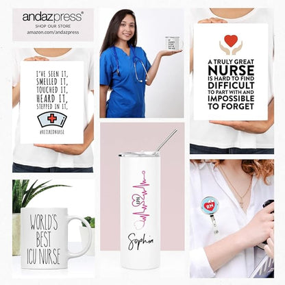 Andaz Press 11oz. Stainless Steel Campfire Coffee Mug Gift, This is What an Awesome Hospice Nurse Looks Like, 1-Pack, Birthday Gift Ideas Coworker Him Her, Includes Gift Box