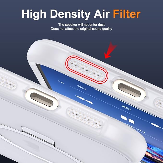 Compatible with iPhone 16 Case with Invisible Magnetic O-Ring Stand Military-Grade Phone Case for iPhone 16 6.1" [Compatible with Mag-Safe][Great Grip Feeling],Translucent