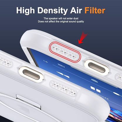 Compatible with iPhone 16 Plus Case with Invisible Magnetic O-Ring Stand Military-Grade Phone Case for iPhone 16 Plus 6.7" [Compatible with Mag-Safe][Great Grip Feeling],Translucent