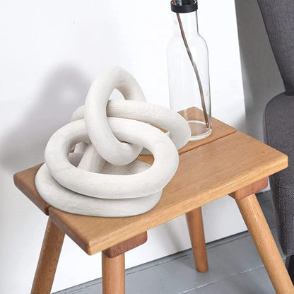Ochine Wood Chain Link Decor 5 Link Decorative Chain Knot Hand Carved Pine Wood Chain Decor Modern Farmhouse Coffee Table Decor Wooden Rustic Chain Decor Boho Bead Garland for Living Room Bedroom