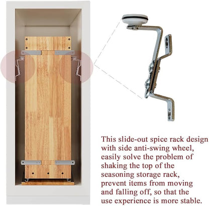 OCG 4-Tier Pull Out Kitchen Cabinet Spice Rack Holder Shelves (5" W x 22" D), spice organization for cabinet Storage Organization, pull out spice racks for inside cabinets