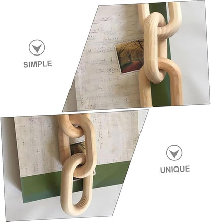 Artibetter Decor Wood Chain Link Decoration Earthy Cottagecore Living Room Mantle Decor Minimalist Style