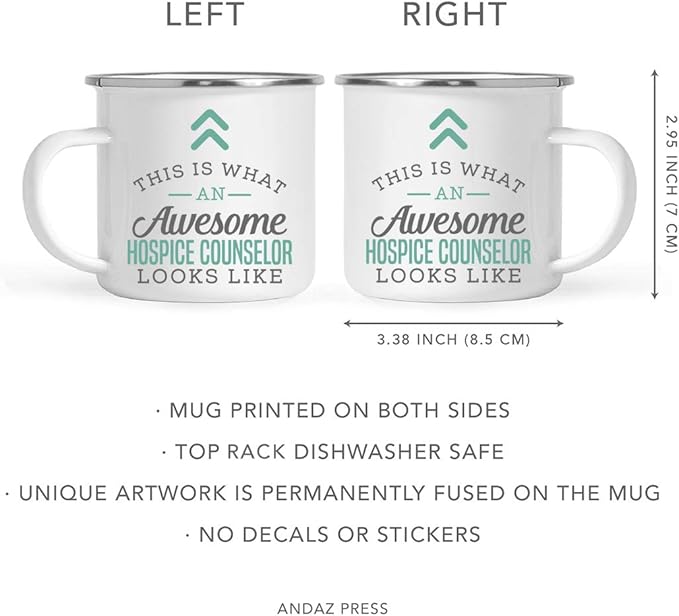 Andaz Press 11oz. Stainless Steel Campfire Coffee Mug Gift, This is What an Awesome Hospice Counselor Looks Like, 1-Pack, Birthday Gift Ideas Coworker Him Her, Includes Gift Box
