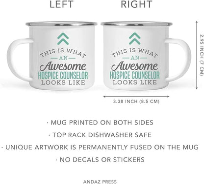 Andaz Press 11oz. Stainless Steel Campfire Coffee Mug Gift, This is What an Awesome Hospice Counselor Looks Like, 1-Pack, Birthday Gift Ideas Coworker Him Her, Includes Gift Box