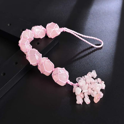 Hanging Ornaments Natural Rose Quartz Ornaments Home Decor Gemstones Reiki Feng Shui Ornament Window Wall Ornament