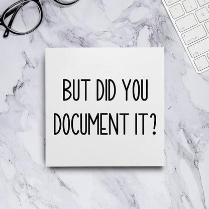 mmiishe The Office Gifts Desk Decor But Did You Document It Wooden Box Sign Funny Office Boss Gifts for Women Coworkers Boss Day Gifts for Him Decorations for Home Office 5 x 5 Inches